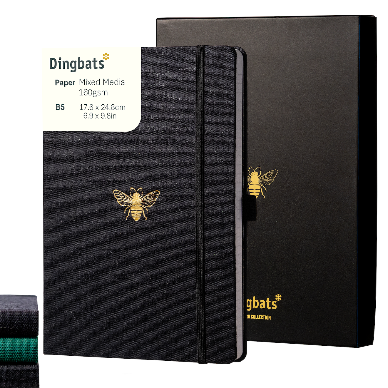 Black & Gold Bee B5 (17.6 x 24.8 cm) with Gift Box