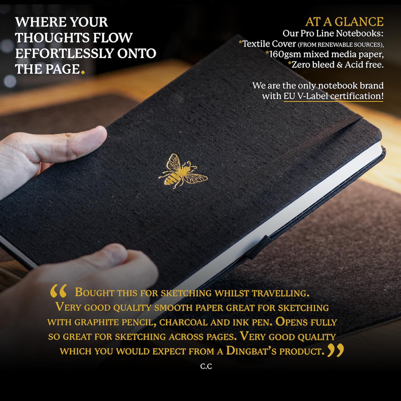 Black & Gold Bee B5 (17.6 x 24.8 cm)