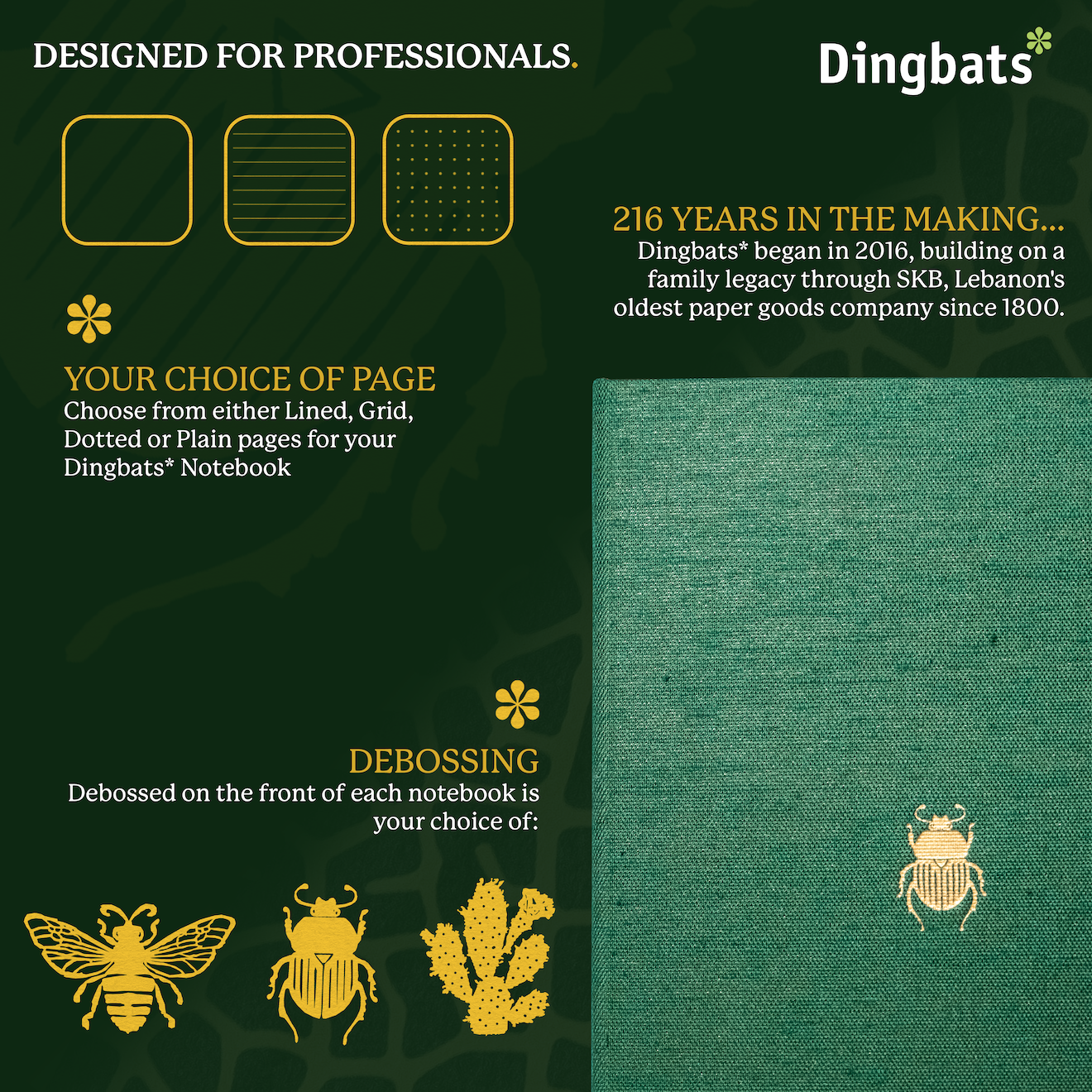 Green & Gold Beetle B5 (17.6 x 24.8 cm) with Gift Box