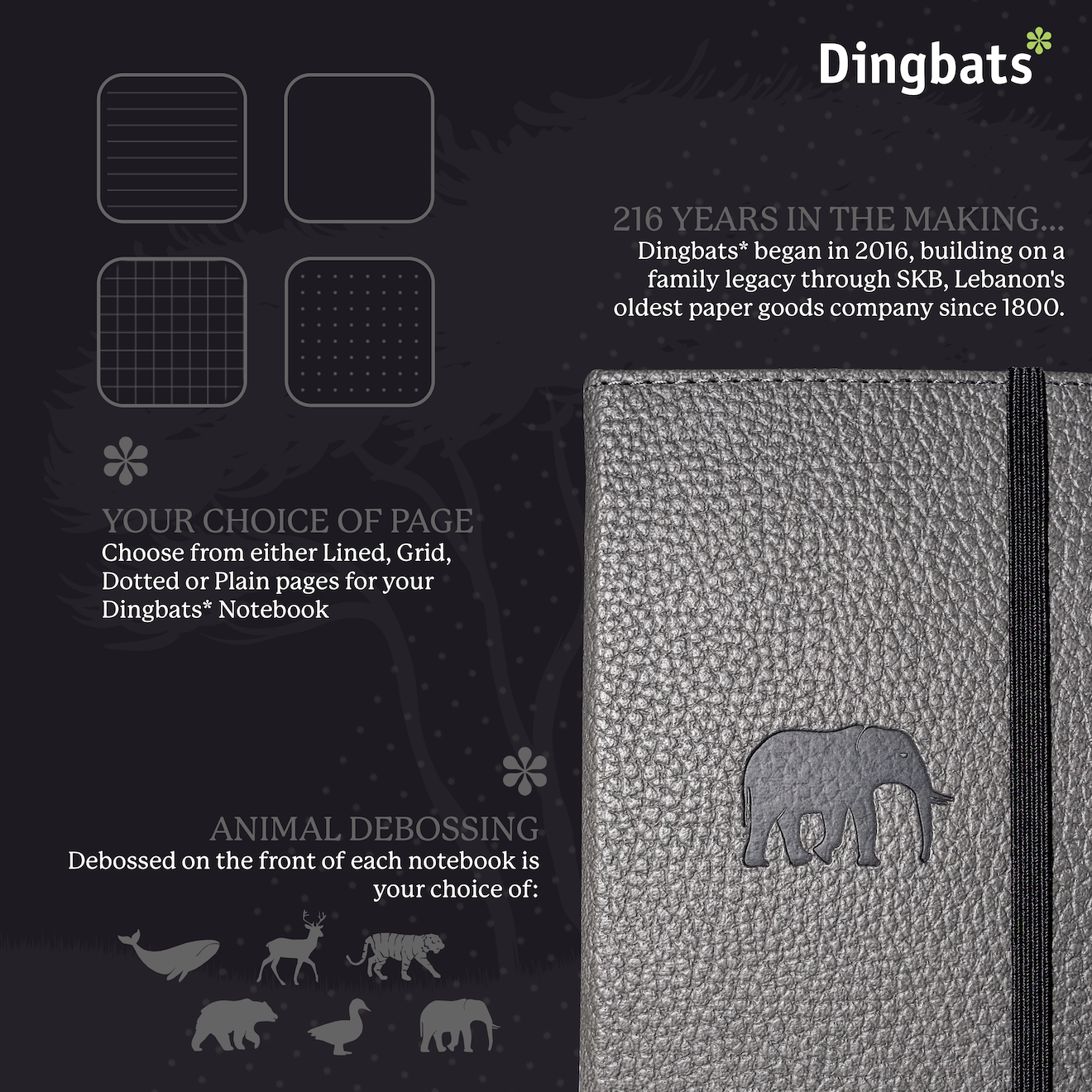 Grey Elephant A6 (9.5 x 14.5 cm)